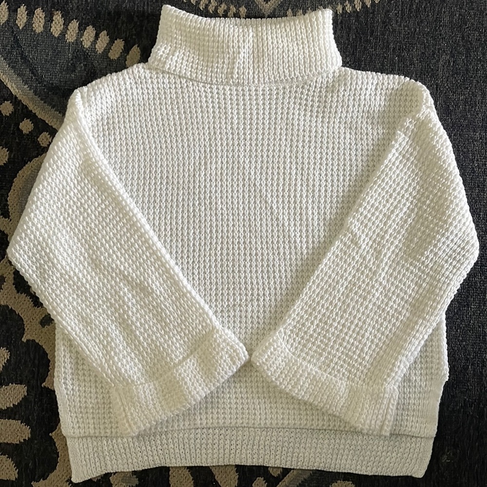 Waffle knit turtle neck sweater.